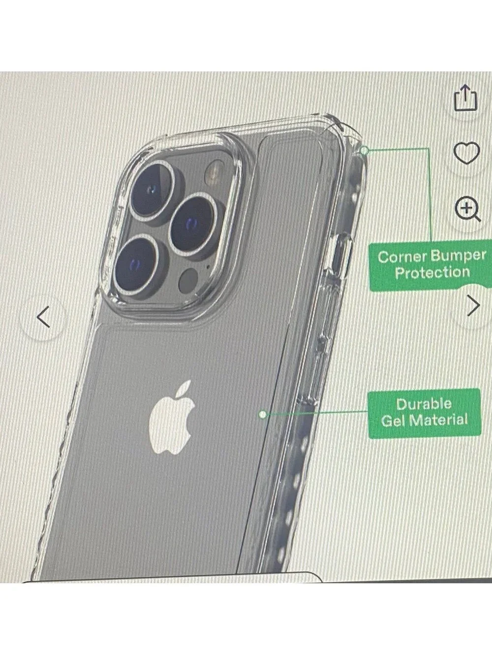 Onn Protective Gel Case for iPhone 14 Pro Max Clear
